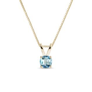 ROUND SWISS TOPAZ NECKLACE IN GOLD - TOPAZ NECKLACES - NECKLACES