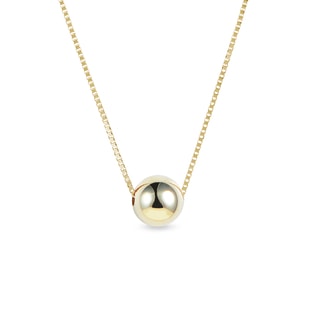BALL PENDANT ON CHAIN IN GOLD - YELLOW GOLD NECKLACES - NECKLACES