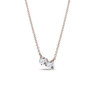 COLLIER EN OR ROSE AVEC DUO DE DIAMANTS - COLLIERS AVEC DIAMANTS - COLLIERS