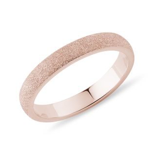 LADIES' STARDUST FINISH ROSE GOLD WEDDING RING - WOMEN'S WEDDING RINGS - WEDDING RINGS