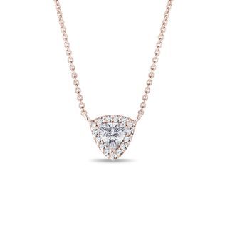 TRILLION CUT DIAMOND NECKLACE IN ROSE GOLD - DIAMOND NECKLACES - NECKLACES