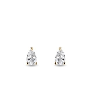 PEAR DIAMOND GOLD STUDS - DIAMOND STUD EARRINGS - EARRINGS