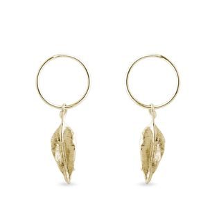 HOOP EARRINGS WITH LEAVES IN GOLD - SEASONS COLLECTION - KLENOTA COLLECTIONS