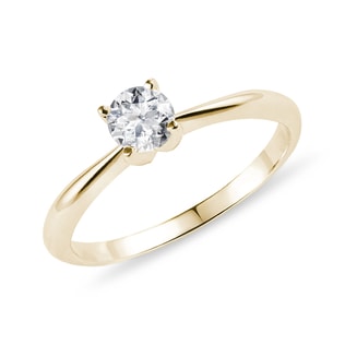 CLASSIC ENGAGEMENT RING WITH A BRILLIANT IN GOLD - SOLITAIRE ENGAGEMENT RINGS - ENGAGEMENT RINGS