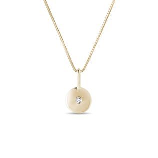 GOLD NECKLACE MEDALLION WITH DIAMOND - DIAMOND NECKLACES - NECKLACES
