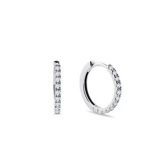 CIRCULAR EARRINGS WITH DIAMONDS IN WHITE GOLD - DIAMOND EARRINGS - EARRINGS