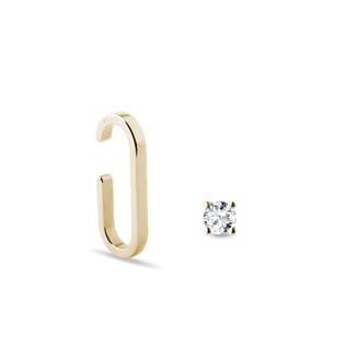 YELLOW GOLD SINGLE EARRING SET - DIAMOND SETS - FINE JEWELRY