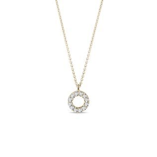 DIAMOND PENDANT CIRCLE NECKLACE IN YELLOW GOLD - DIAMOND NECKLACES - NECKLACES