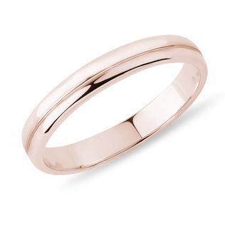 MEN'S RING IN ROSE GOLD WITH SINGLE ENGRAVED LINE - RINGS FOR HIM - WEDDING RINGS