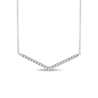 DIAMOND V NECKLACE IN WHITE GOLD - DIAMOND NECKLACES - NECKLACES