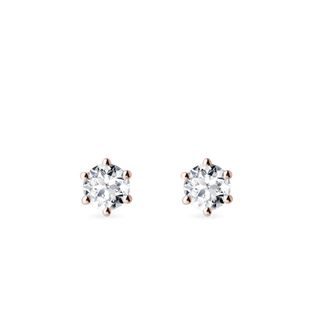 KLASSISCHE 0.3 CT DIAMANTOHRRINGE IN ROSEGOLD - OHRSTECKER DIAMANT - OHRRINGE