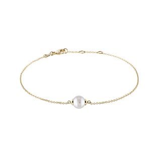 PEARL BRACELET IN 14K YELLOW GOLD - PEARL BRACELETS - PEARL JEWELRY