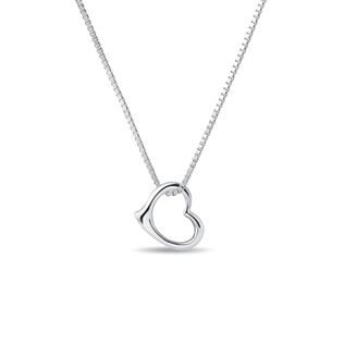 NECKLACE HEART IN WHITE GOLD - WHITE GOLD NECKLACES - NECKLACES