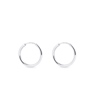 WHITE GOLD HOOP EARRINGS 16 MM - WHITE GOLD EARRINGS - EARRINGS