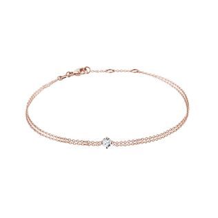 SIMPLE BRACELET WITH DIAMOND IN ROSE GOLD - DIAMOND BRACELETS - BRACELETS