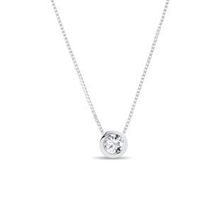 WHITE GOLD NECKLACE WITH DIAMOND - DIAMOND NECKLACES - NECKLACES