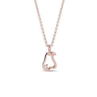PEAR NECKLACE IN 14K ROSE GOLD - DIAMOND NECKLACES - NECKLACES