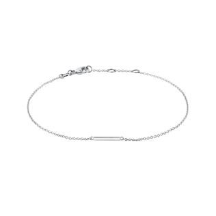 WHITE GOLD CHAIN BAR BRACELET - WHITE GOLD BRACELETS - BRACELETS