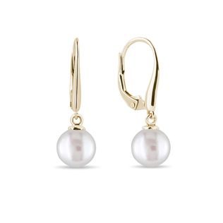 PEARL EARRINGS IN 14K YELLOW GOLD - PEARL EARRINGS - PEARL JEWELLERY