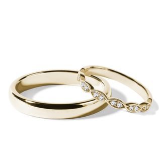 SET OF GOLD WEDDING RINGS - YELLOW GOLD WEDDING SETS - WEDDING RINGS