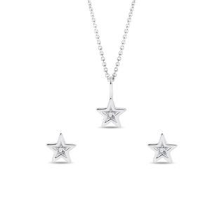 DIAMOND WHITE GOLD STAR JEWELRY SET - DIAMOND SETS - FINE JEWELRY