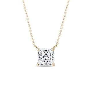 LAB GROWN PRINCESS DIAMOND GOLD NECKLACE - DIAMOND NECKLACES - NECKLACES