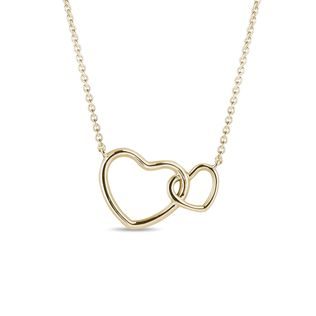 LINKED HEARTS NECKLACE IN 14K YELLOW GOLD - YELLOW GOLD NECKLACES - NECKLACES