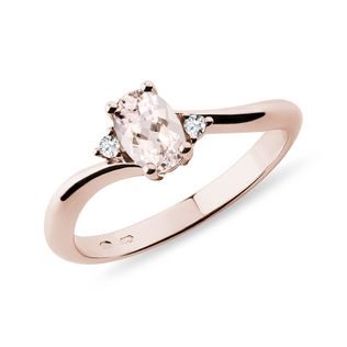 RING WITH MORGANITE AND BRILLIANTS IN ROSE GOLD - MORGANITE RINGS - RINGS