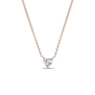 DIAMOND HEART ROSE GOLD NECKLACE - DIAMOND NECKLACES - NECKLACES