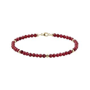 GARNET BRACELET IN YELLOW GOLD - MINERAL BRACELETS - BRACELETS