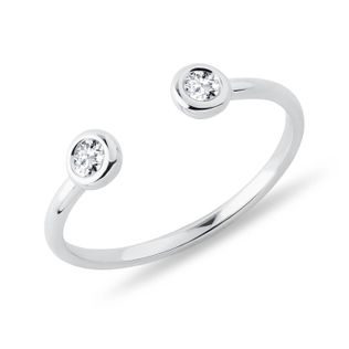 OPEN RING WITH BEZEL DIAMONDS IN WHITE GOLD - DIAMOND RINGS - RINGS