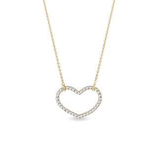 DIAMOND HEART NECKLACE IN GOLD - DIAMOND NECKLACES - NECKLACES