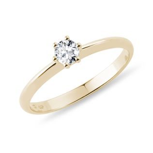 THIN BAND GOLD DIAMOND ENGAGEMENT RING - SOLITAIRE ENGAGEMENT RINGS - ENGAGEMENT RINGS