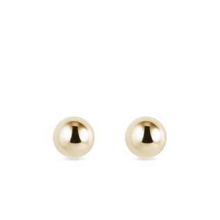 YELLOW GOLD BALL STUD EARRINGS - YELLOW GOLD EARRINGS - EARRINGS