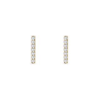 DIAMOND BAR EARRINGS IN YELLOW GOLD - DIAMOND EARRINGS - EARRINGS