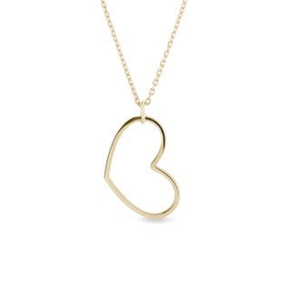 GOLD HEART NECKLACE - YELLOW GOLD NECKLACES - NECKLACES