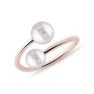 ROSE GOLD PEARL SPIRAL RING - PEARL RINGS - PEARL JEWELLERY