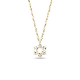 SNOWFLAKE DIAMOND NECKLACE IN 14K YELLOW GOLD - DIAMOND NECKLACES - NECKLACES