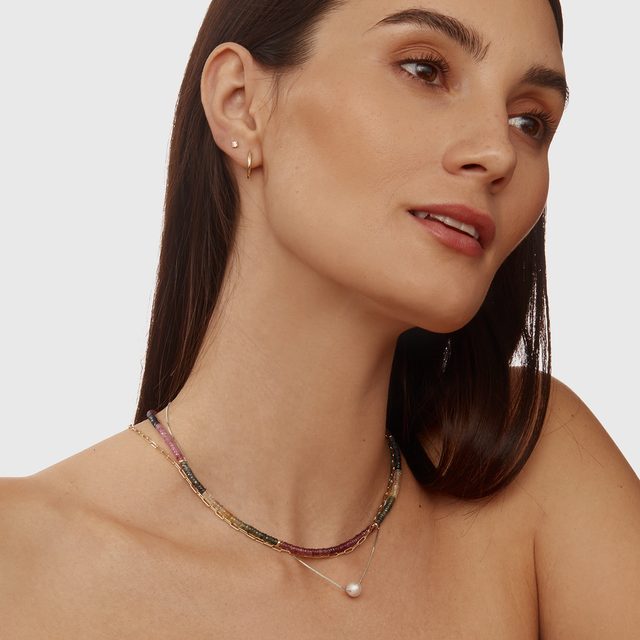 WHITE GOLD NECKLACE WITH AKOYA PEARL - PEARL PENDANTS - 