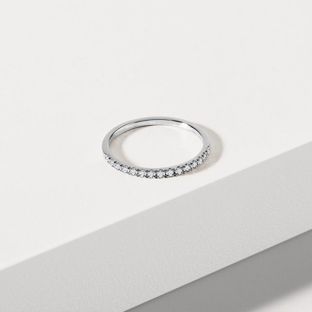 WHITE GOLD HALF-ETERNITY RING WITH DIAMONDS - WOMEN'S WEDDING RINGS - 