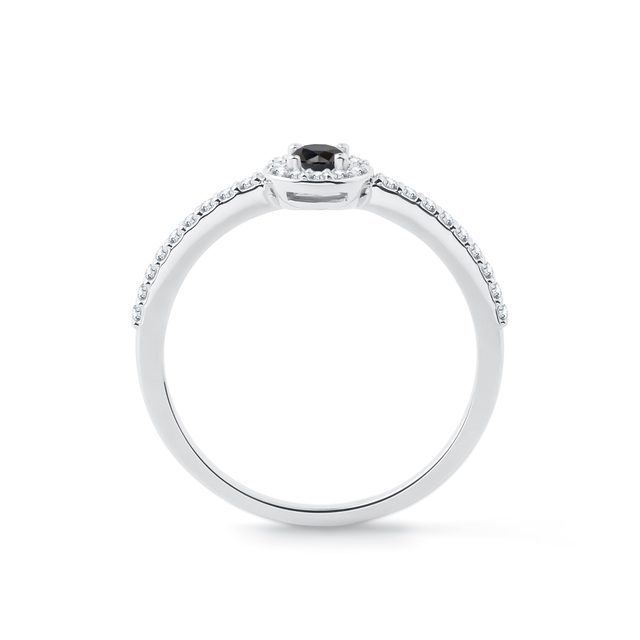 BLACK DIAMOND GOLD ENGAGEMENT RING - FANCY DIAMOND ENGAGEMENT RINGS - 