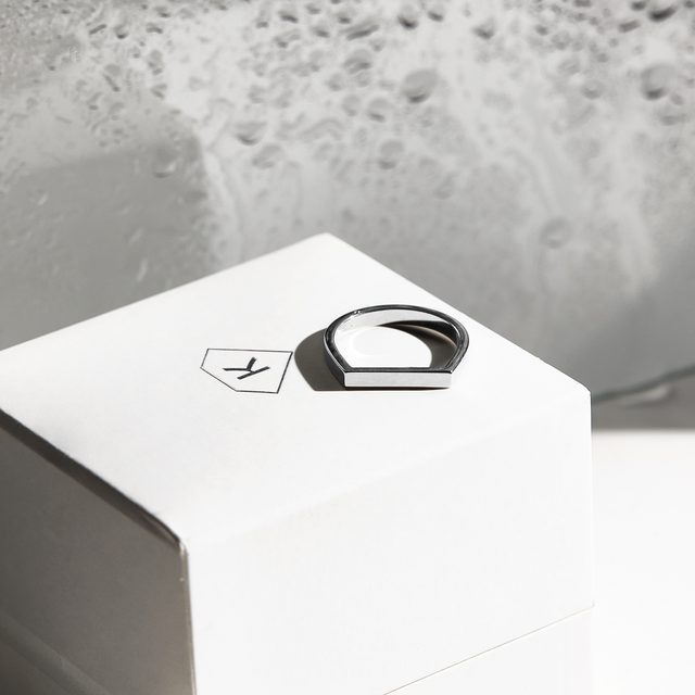 WHITE GOLD FLAT TOP RING - WHITE GOLD RINGS - 