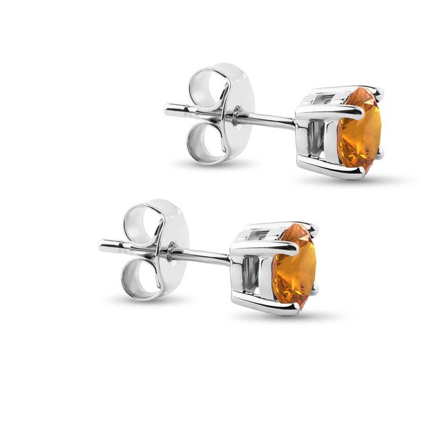 MADEIRA CITRINE EARRINGS IN YELLOW GOLD - CITRINE EARRINGS - 