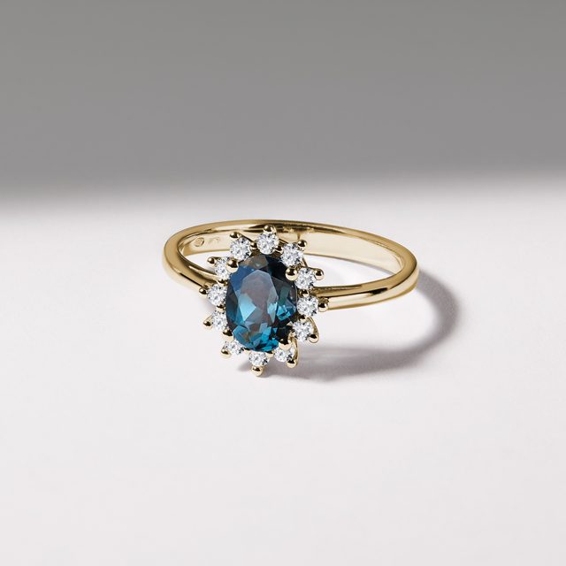 LONDON TOPAZ AND DIAMOND RING - TOPAZ RINGS - 