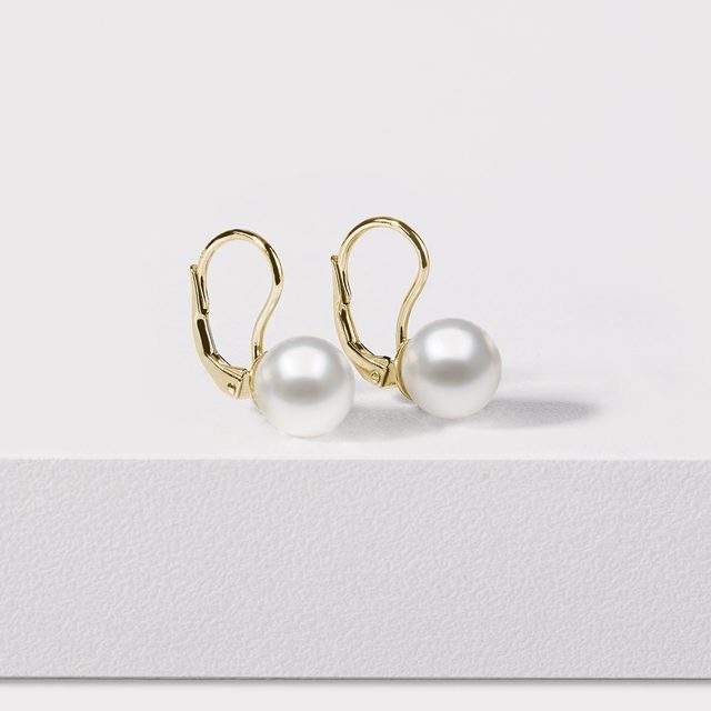 AKOYA PEARL EARRINGS IN YELLOW GOLD - PEARL EARRINGS - 