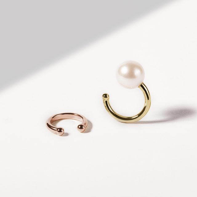 ROSE GOLD SINGLE CUFF EARRING - SINGLE EARRINGS - 