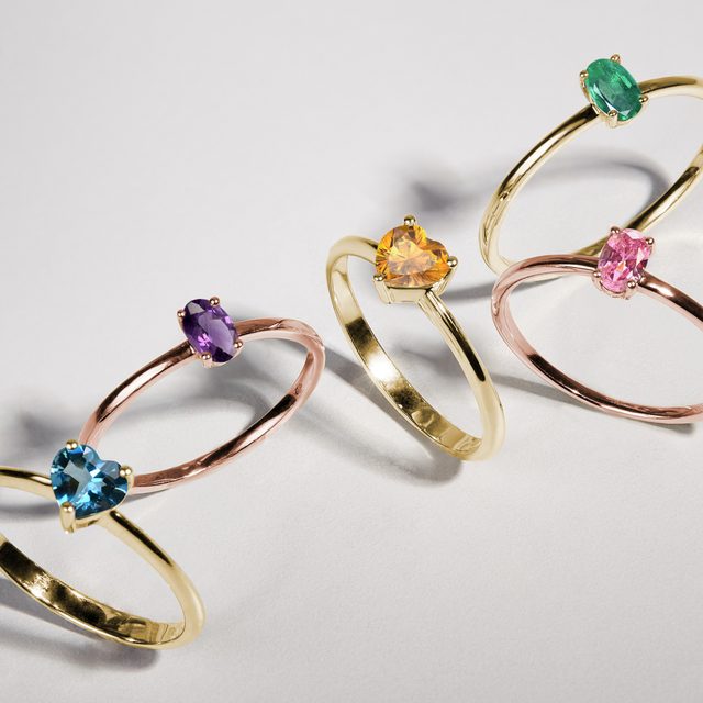 MINIMALIST AMETHYST RING IN ROSE GOLD - AMETHYST RINGS - 