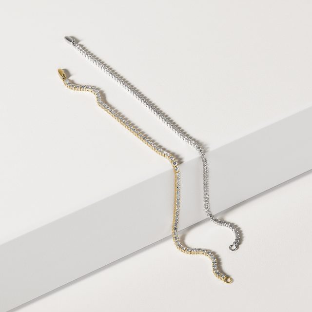 WHITE GOLD TENNIS BRACELET WITH NATURAL DIAMONDS - TENNIS BRACELETS - 