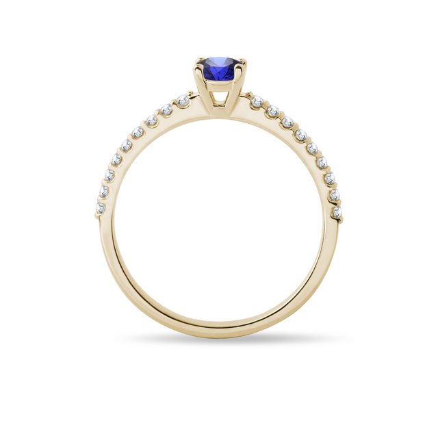 SAPPHIRE ENGAGEMENT RING IN YELLOW GOLD - SAPPHIRE ENGAGEMENT RINGS - 