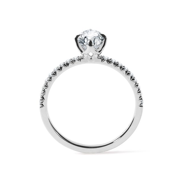 OVAL CUT DIAMOND ENGAGEMENT RING IN WHITE GOLD - RINGS WITH LAB-GROWN DIAMONDS - 